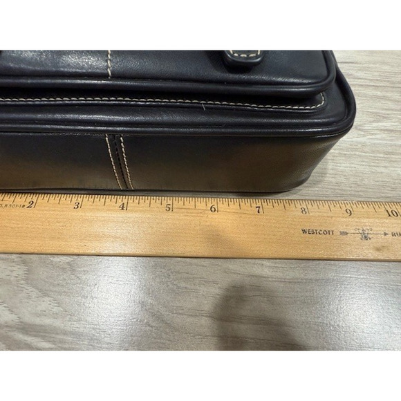 VTG Y2K Coach Leatherware Bleecker Double Buckle Crossbody Black Leather Bag - Picture 10 of 16